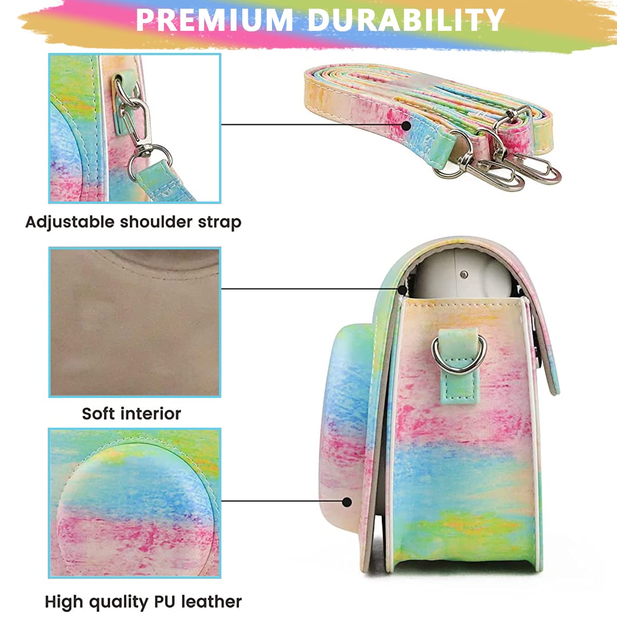 Zeitel Mini 11 Camera Case for Fujifilm Instant Film with Detachable Top Cover | PU Leather Bag with Adjustable Shoulder Strap