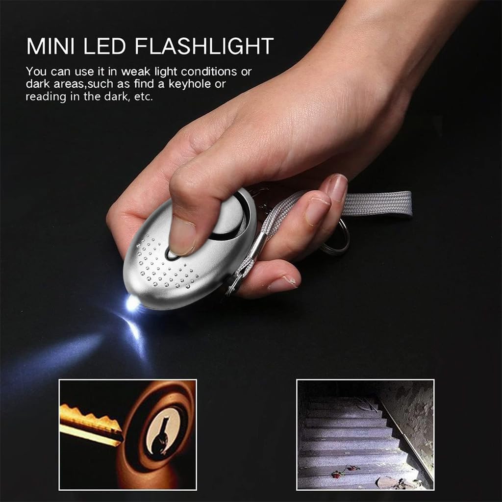 ZIBUYU Self Defence Alarm for Women with 130dB Siren and Pull Pin Activation | LED Light Keychain