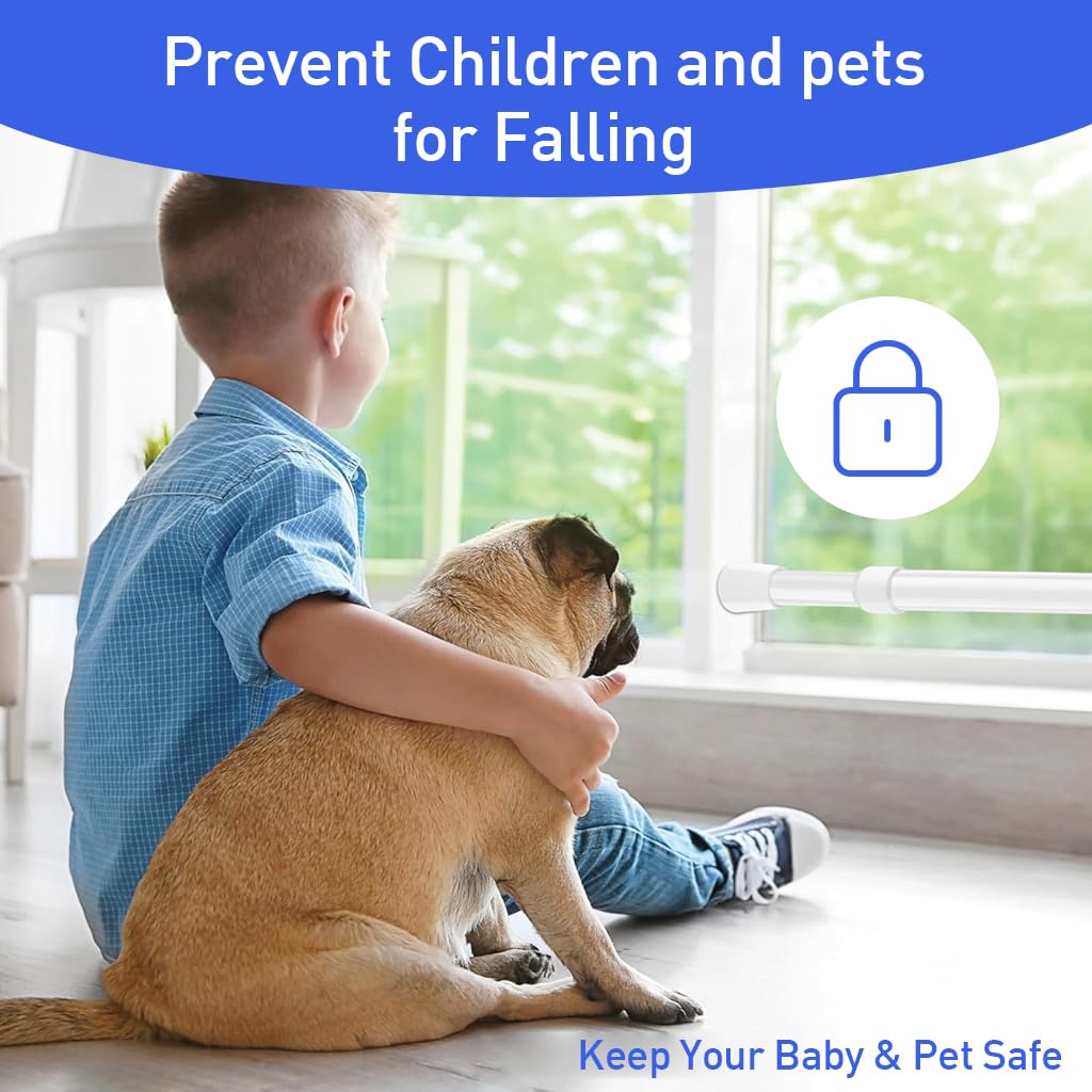 HASTHIP Retractable Curtain Rod for Window and Wardrobe featuring 16.9–27.5 in Length | 30 mm Metal Tension Design