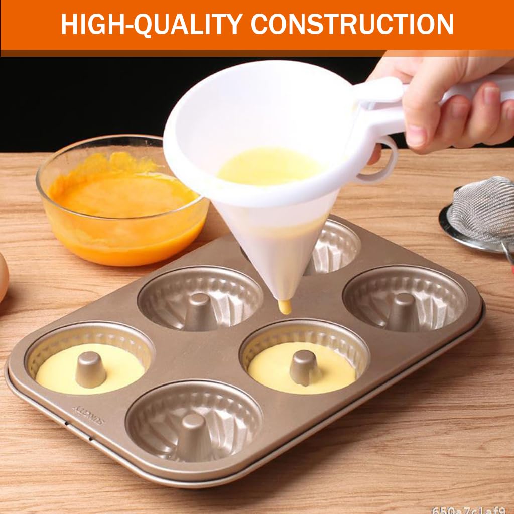 HASTHIP® Batter Dispenser Kitchen Funnel Dispenser for  Batter Slurry Easy Control Funnel-shape Dispenser for Batter, Melt Chocolate, Kitchen Batter Dispenser for Waffles, Doughnuts, Takoyaki Balls