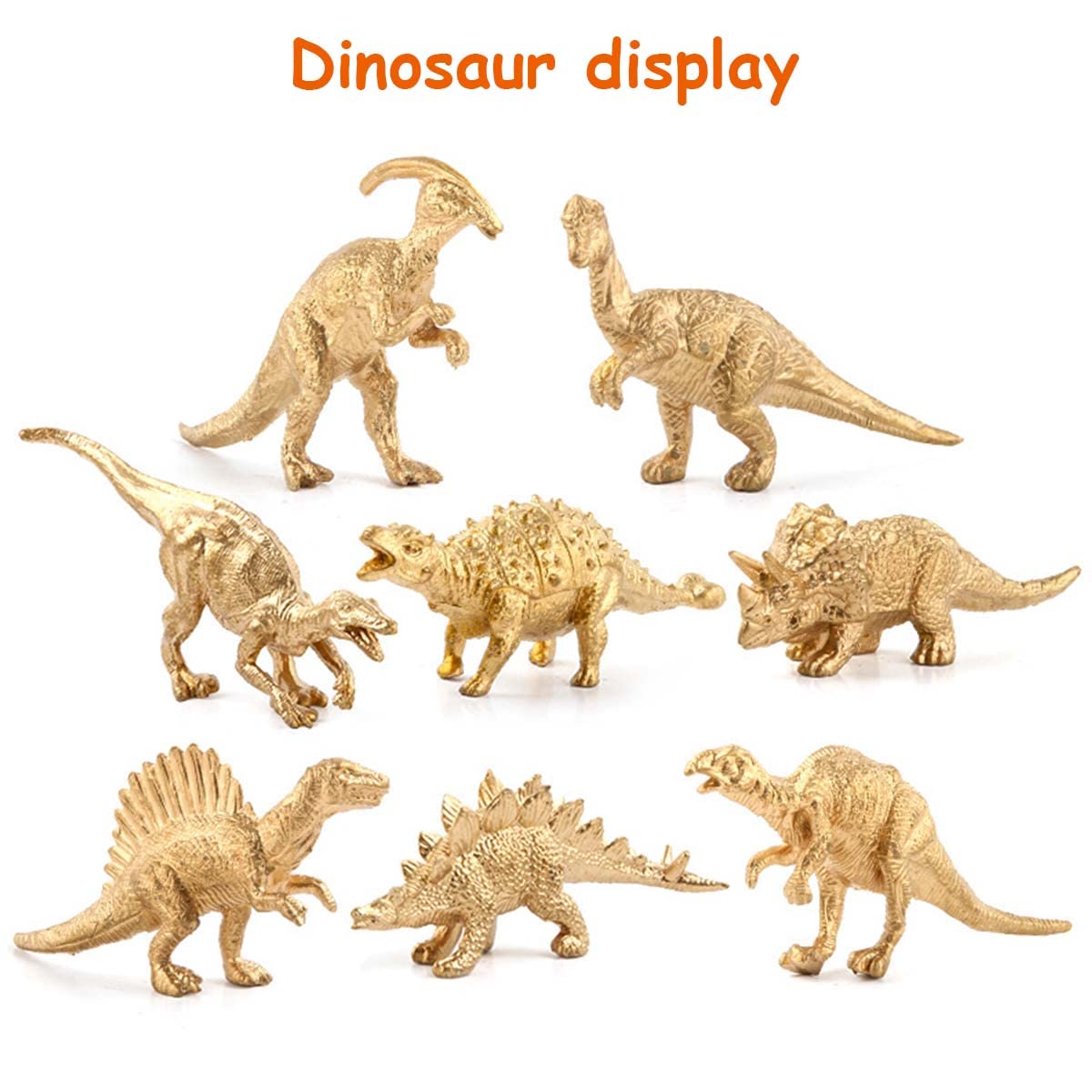 PATPAT Dinosaur Toys for Kids 14 PCS Realistic Golden Jurassic Dinosaur Model Figure Playset Plastic Dinosaur Action Figures Dinosaur Theme Birthday Decorations Party Room Decor Gift for Boys Girls