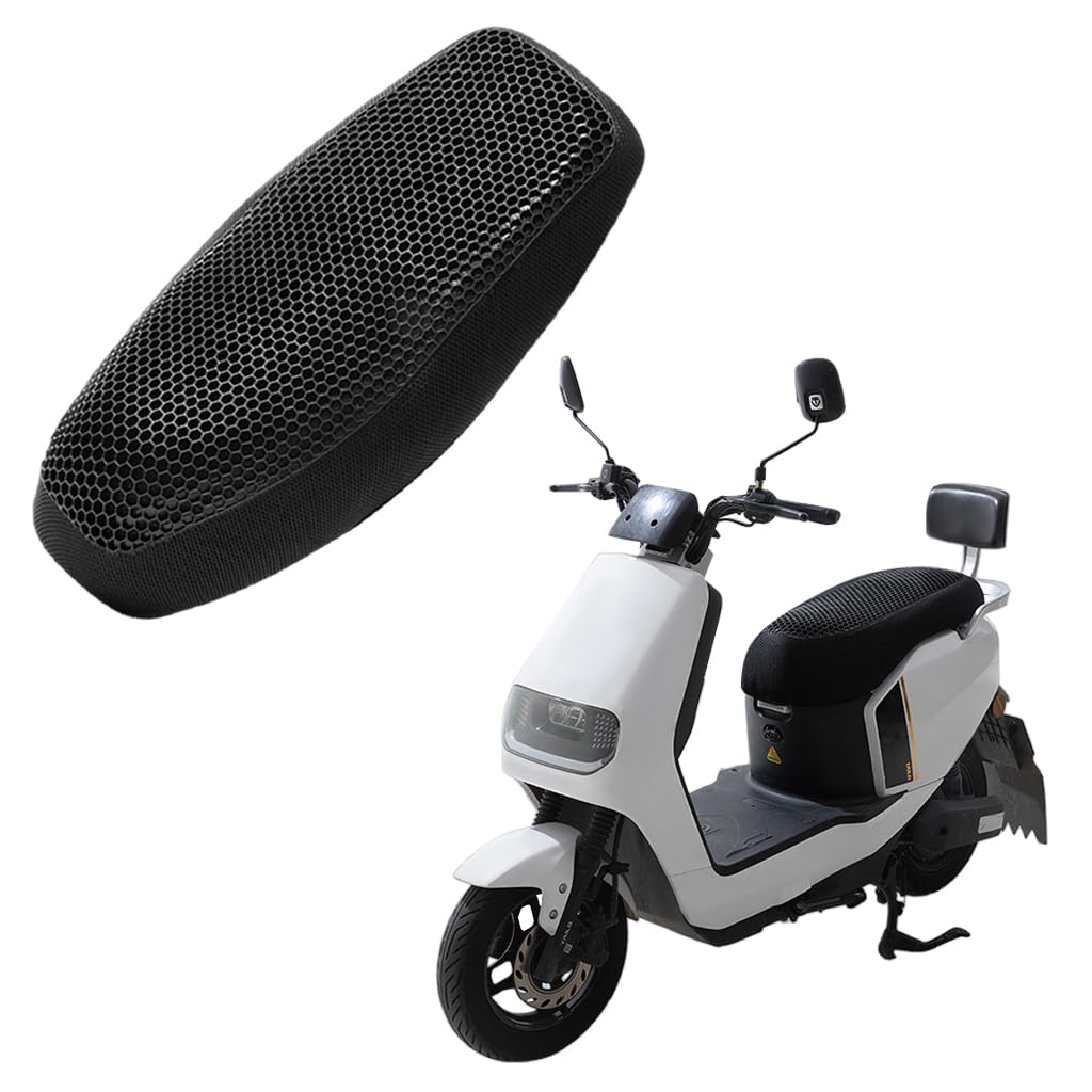 STHIRA® Electric Moped Seat Cushion 3D Honeycomb Ventilation Seat Cushion Universal Rectangle Gel Seat Pad UV-resistant Electric Scooter Seat Cushion for 19.6 inches x 8.6 inches Seat