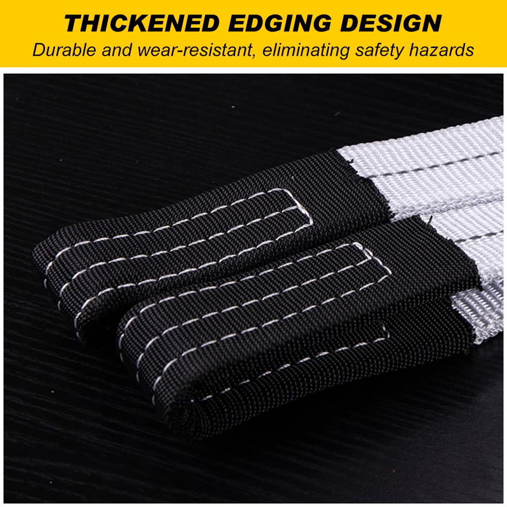 STHIRA Towing Belt for Car and Truck Recovery featuring 13 ft Length with Forged Steel Shackles | 10,000 lb Polyester Rope