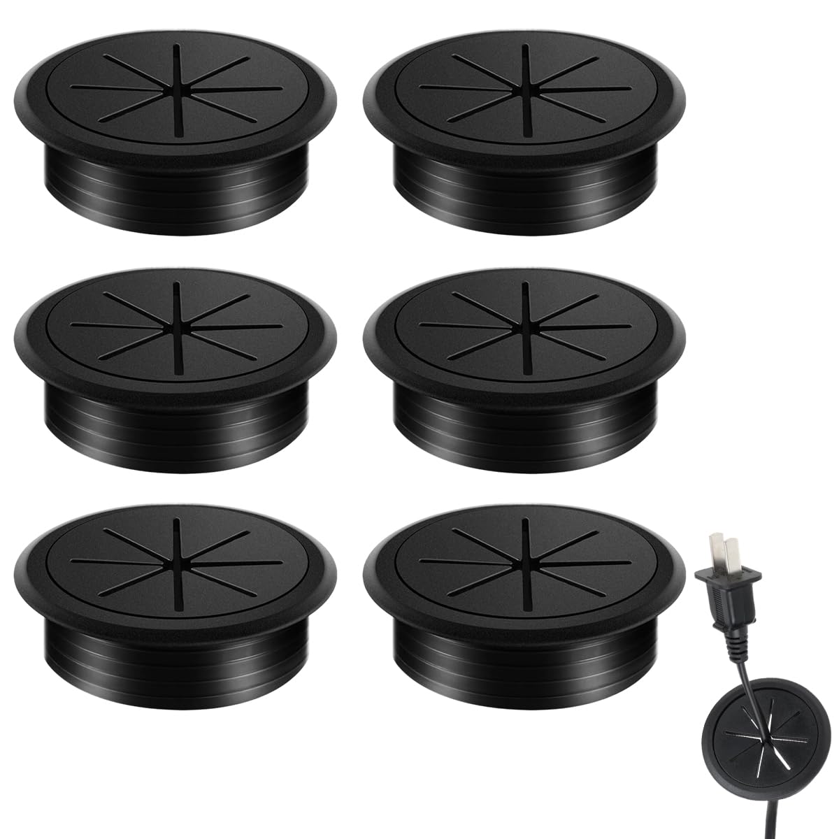 Serplex Desk Grommet 18PCS for Office Cable Management with Flexible Rubber Slots | 2 Inch