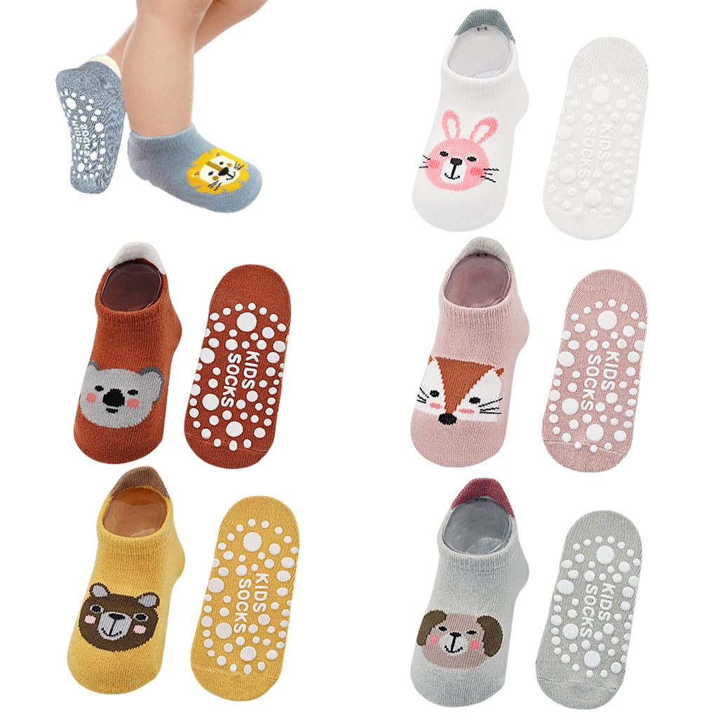 Zibuyu Baby Socks with Anti Skid Soles for Newborn to 3 Years featuring Soft Cotton & Cute Animal Patterns
