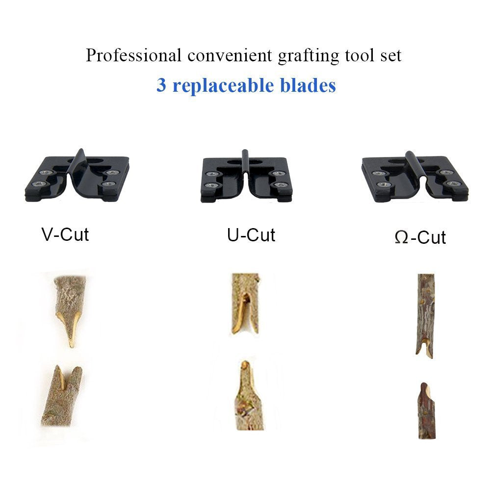 ZIBUYU Grafting Cutter Kit for Plants with 6 Piece Toolbox and Stainless Steel Blades | Gardening Pruning Tool Set