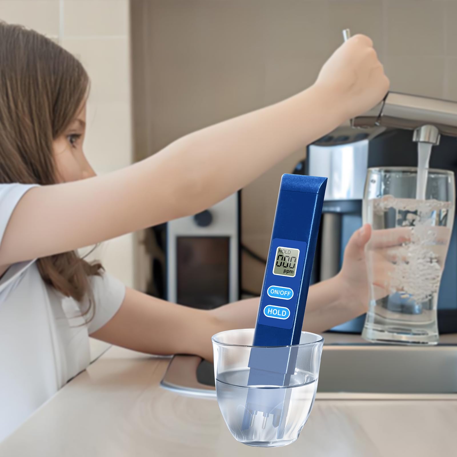 HASTHIP TDS Meter for Pool and Drinking Water with 0-9990ppm LCD Display and Alloy Probes