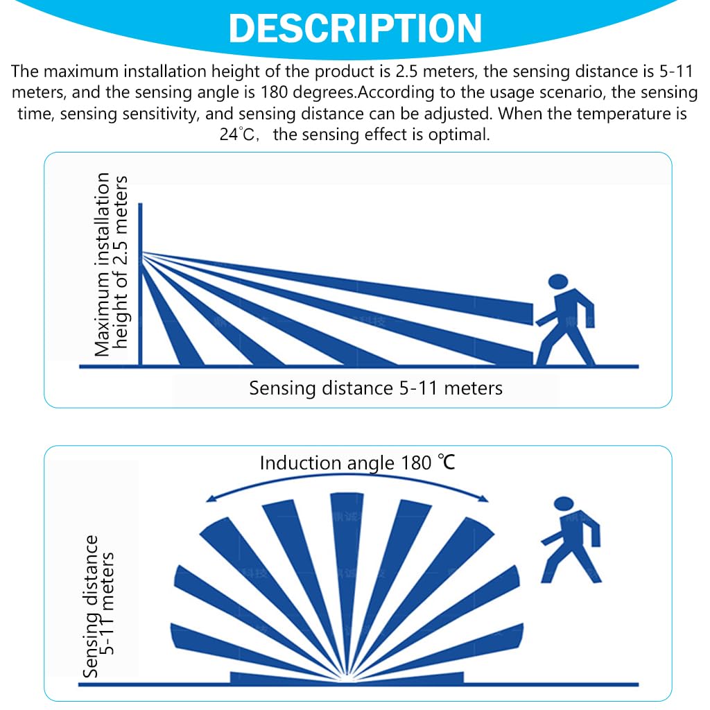 Serplex Motion Sensor for Lights with Adjustable Time Off and Energy Saving Night Mode | IP66 Waterproof for DIY Lamp Modification