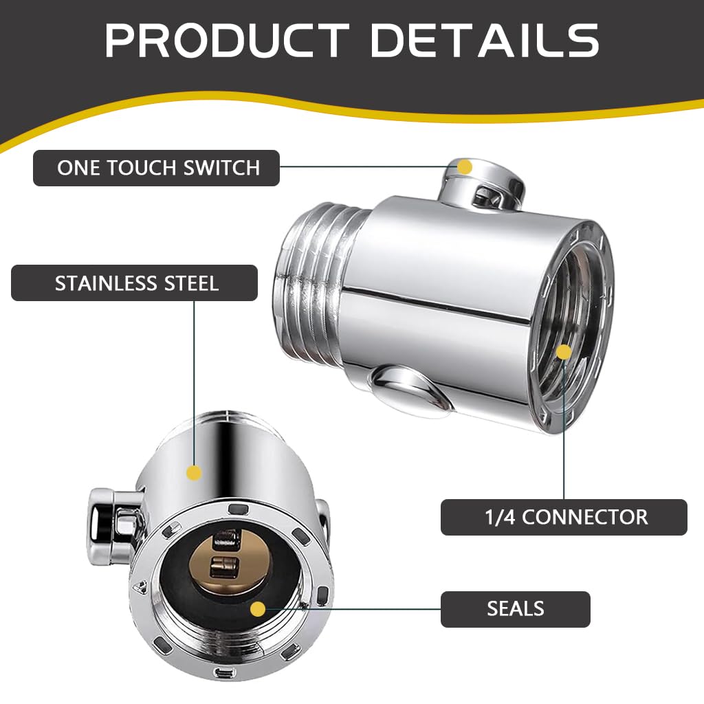 Supvox Shower Shut Off Valve for G1/2 inch Fixtures featuring Button Flow Control | Universal Fit