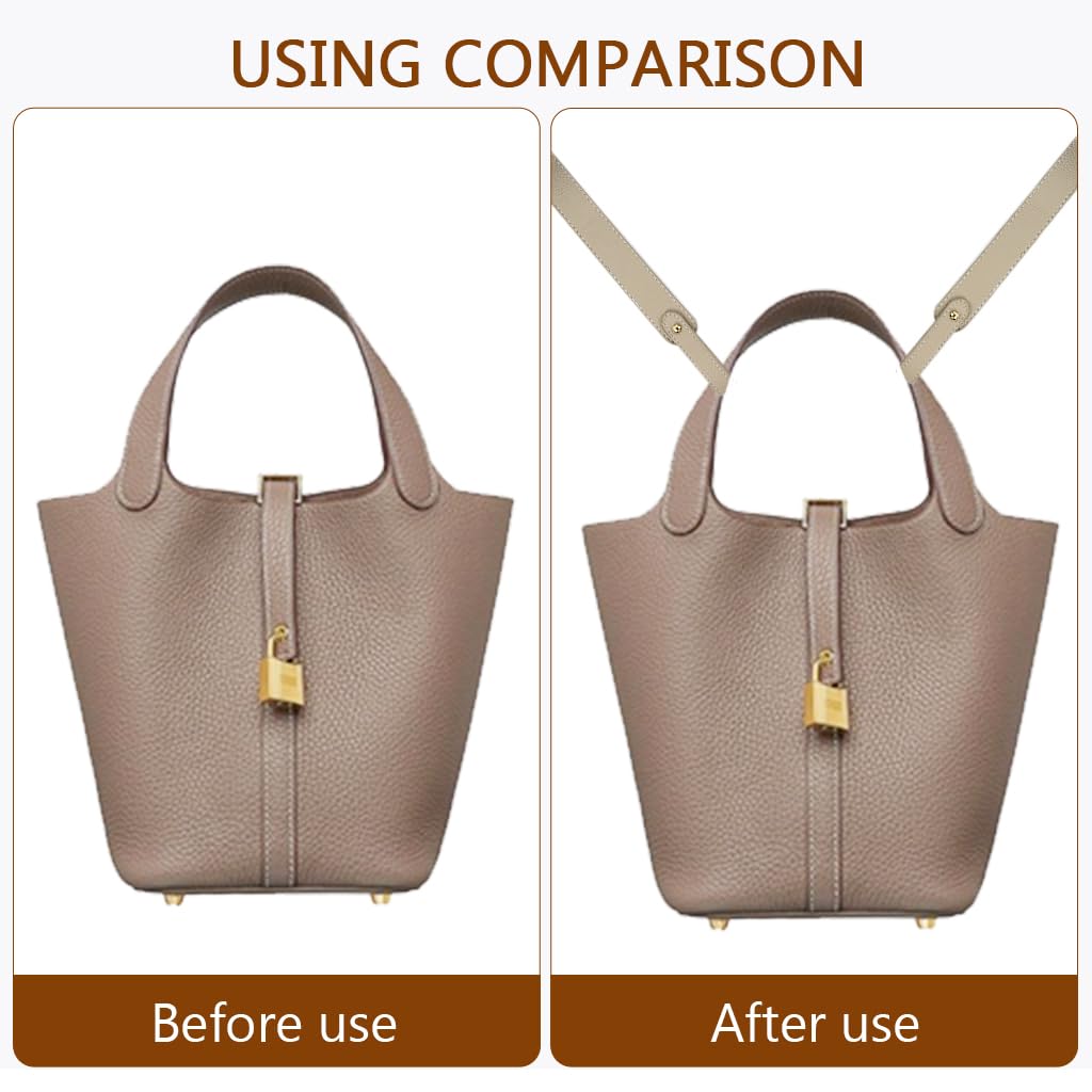 PALAY Purse Bag Handles for Shoulder and Crossbody Bags with Snap Button Closure | 23.6 in Adjustable PU Straps in Black & Beige