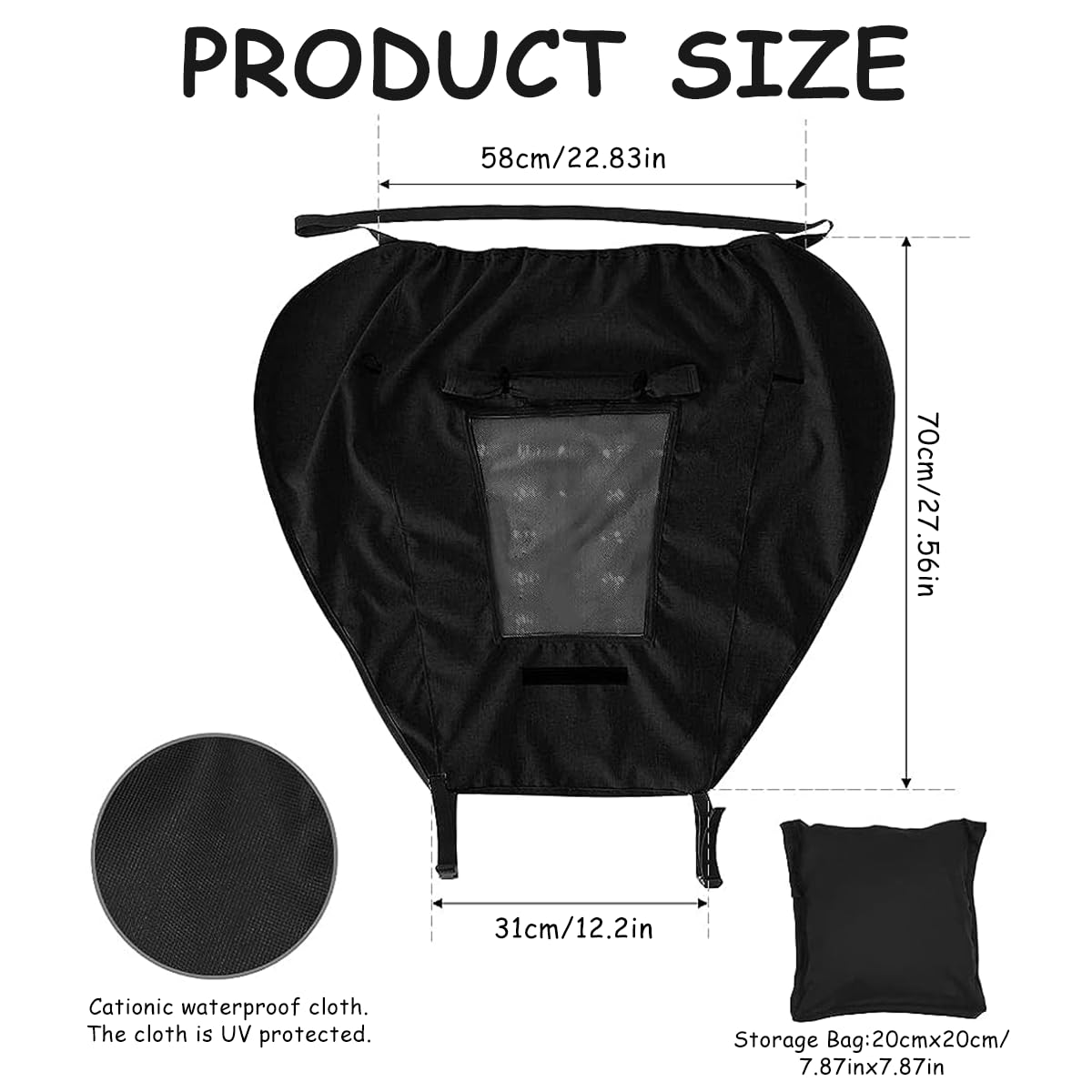 SNOWIE SOFT Sun Shade for Stroller with Mesh Window and Waterproof UV Protection | Universal Fit