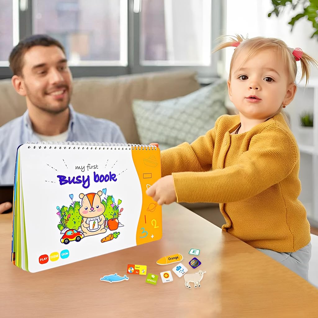 SNOWIE SOFT Busy Board for Toddlers featuring 12 Themes with Hook and Loop Activities | Montessori Educational Toy for Ages 2–5