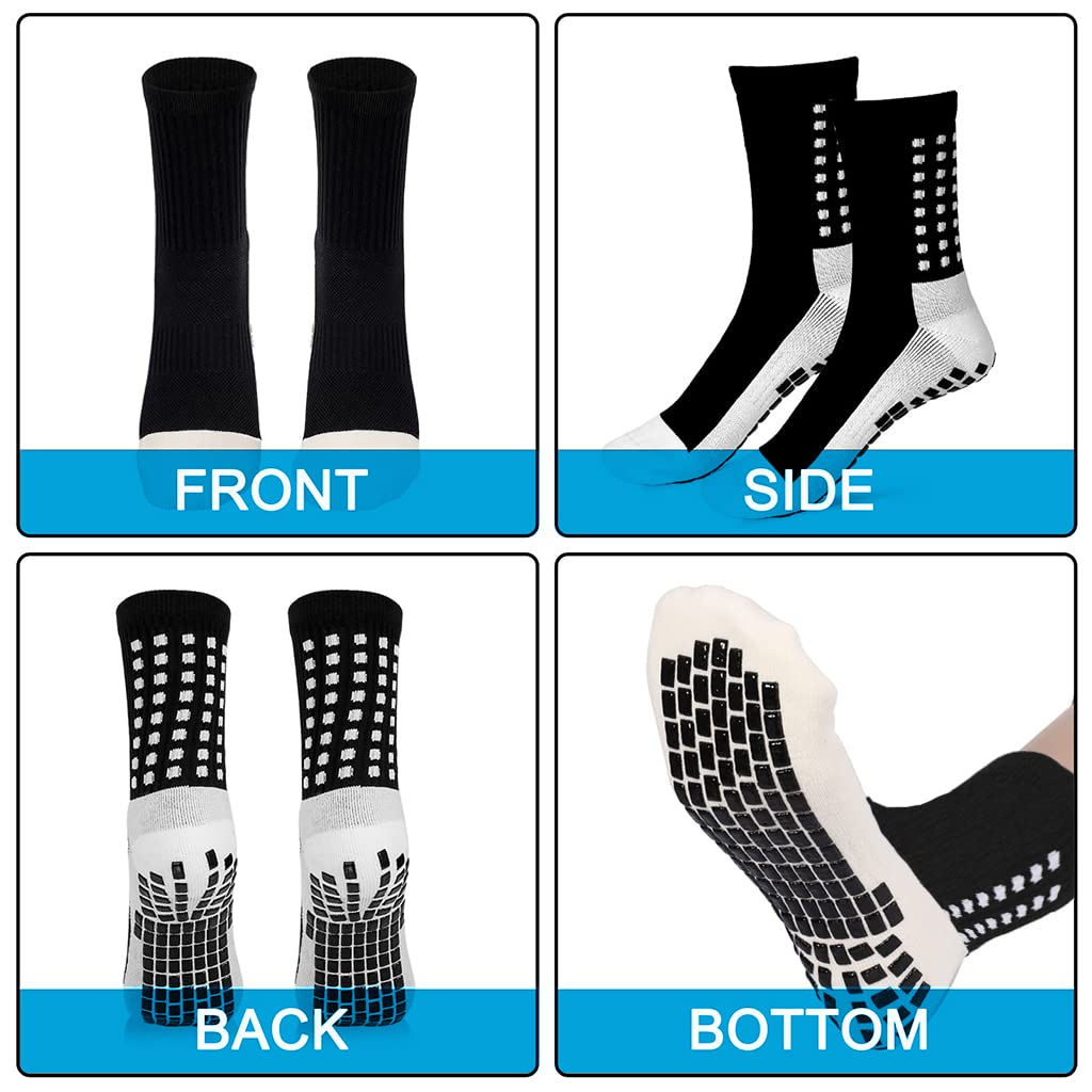 PROBEROS Athletic Socks for Running and Training with Anti Slip Rubber Dots | 2 Pairs Cotton