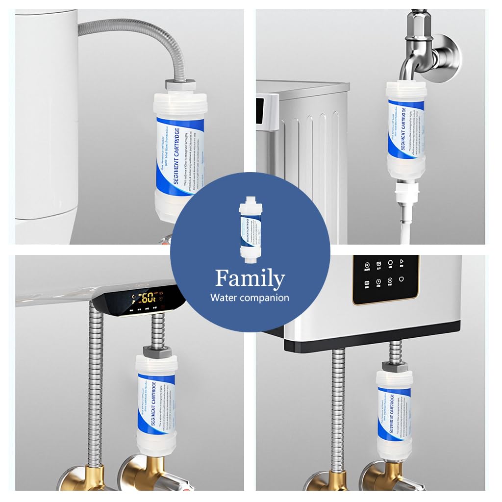 Serplex Shower System Water Filter Cartridge for Bathroom and Kitchen with 2 Cotton Refills | Universal 1/2 Inch Thread