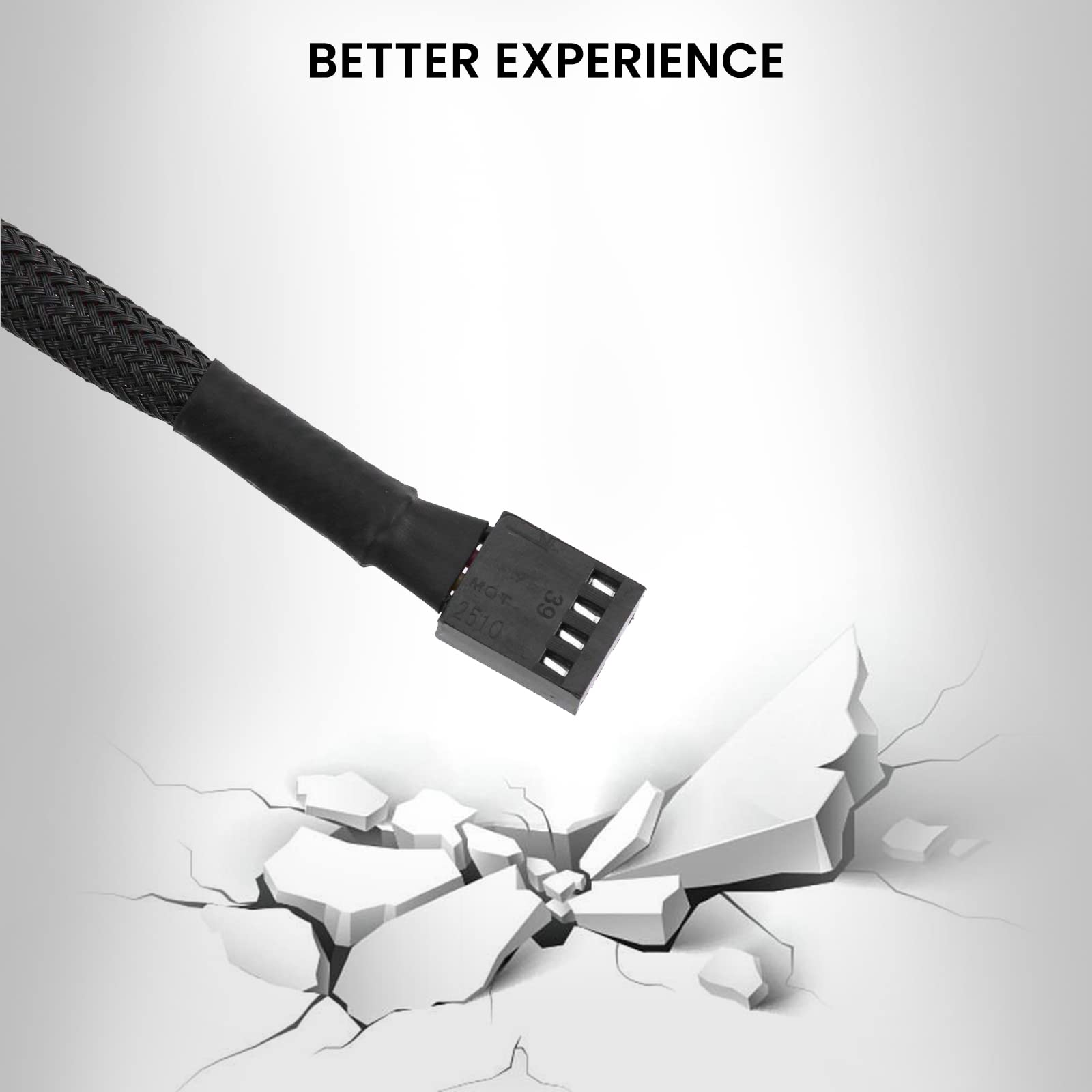 Verilux PWM Fan Hub for PC Case Fans with 15.7 in 1 to 5 Splitter and Braided Nylon Sleeve