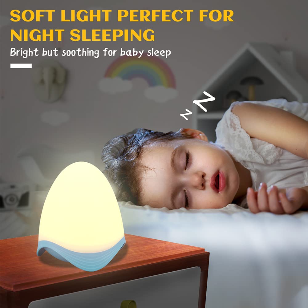 ELEPHANTBOAT® Kids Night Light Dinosaur Egg Night Lights for Bed Room 7 Color Changing Cute Night Light Rechargeable USB Night Light Desk Lamp Nursery Night Light for Boys Girls Bedroom