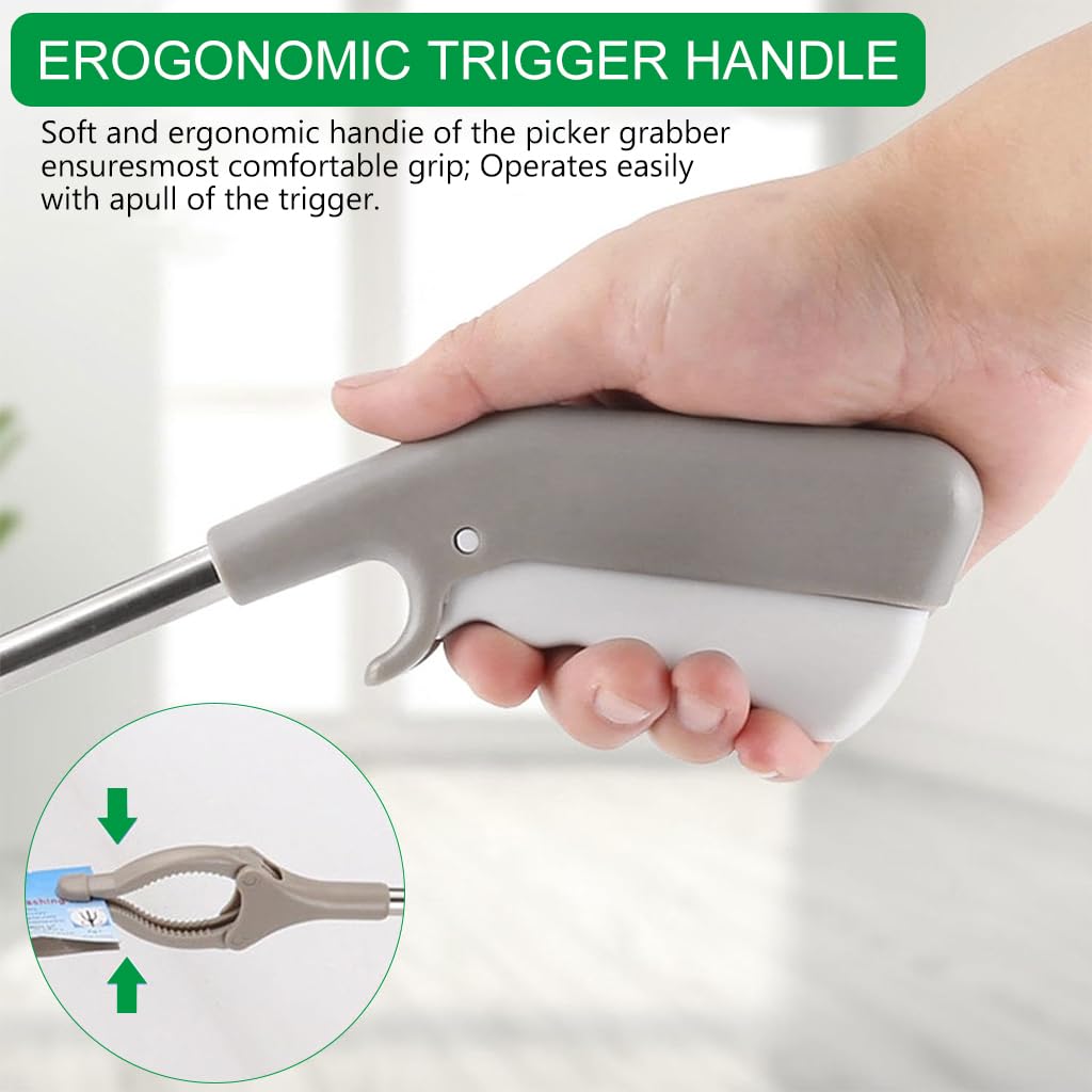 HASTHIP Reacher Tool for Litter Pick Up with 33 in Anti Slip Clamp and Ergonomic Handle | Assistive Device for Elderly