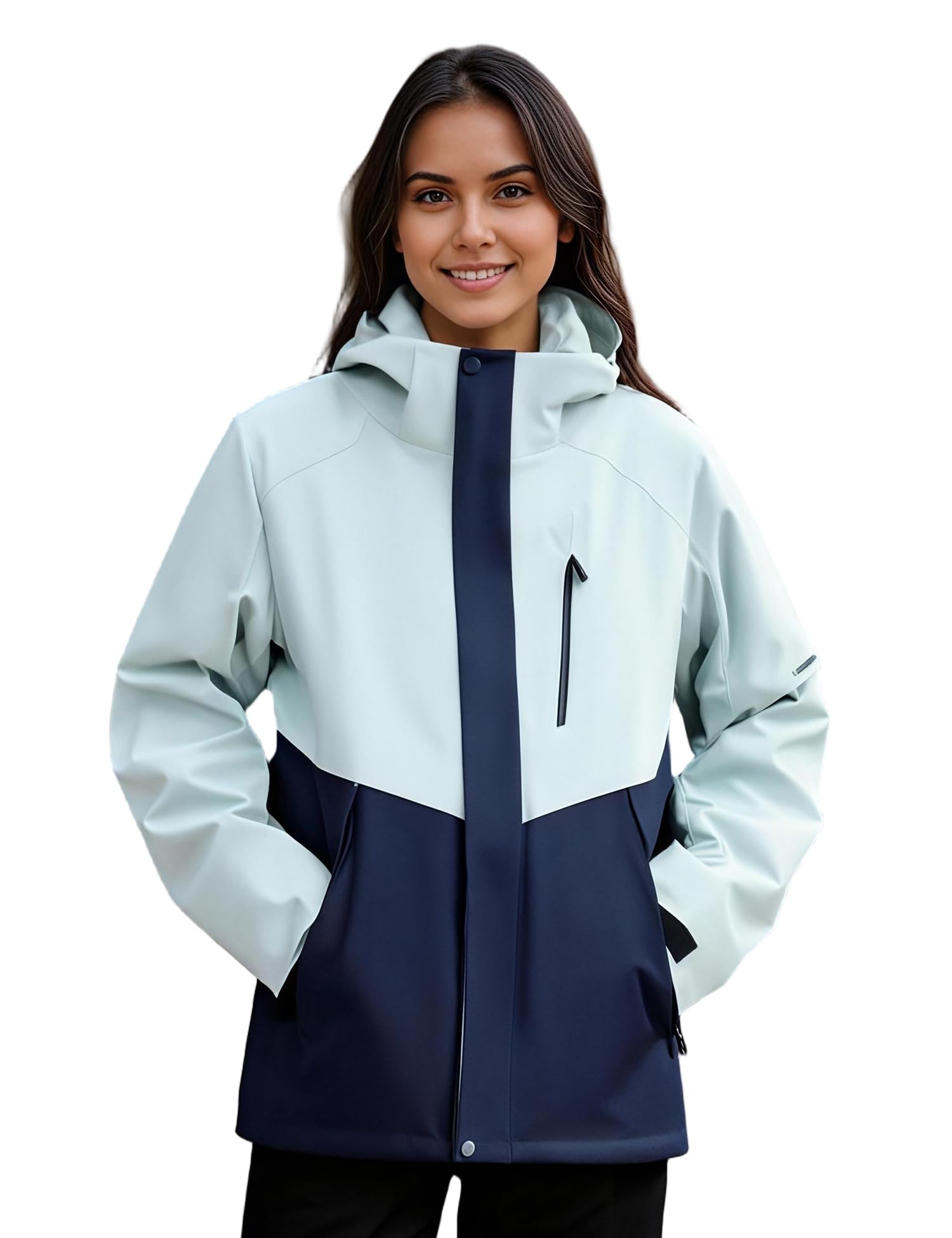 Venzina Women's Water Repellent Jacket for Hiking and Daily Commute with Reflective Design | Lightweight Breathable Windbreaker in Grey