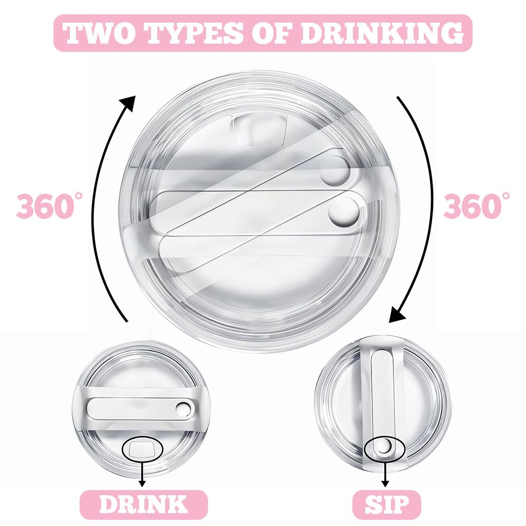 HASTHIP Replacement Lid for Stanley Tumbler featuring Leak Proof Straw Hole Design | 2Pcs BPA Free ABS