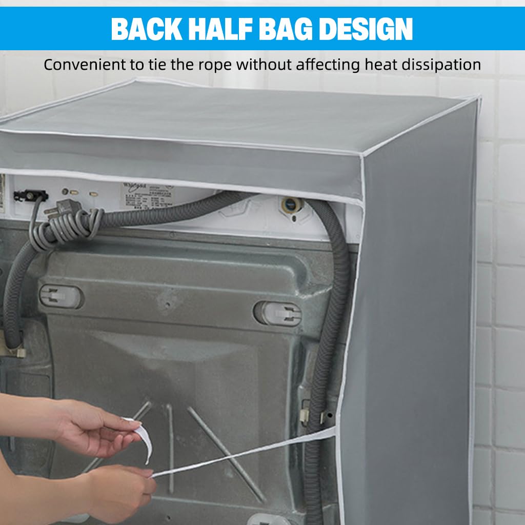 HASTHIP Washing Machine Dust Cover for Front Load Washer with Zipper Front | 56x60x83cm Waterproof PEVA