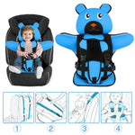 SNOWIE SOFT® Easy Baby Car Seat Liner with Quick Release Safety Buckle, Cartoon Blue Bear Car Seat Liner Pad for Kids Age 2-4 Universal Breathable Safety Seat Liner Pad for Strollers, Car, Scooter