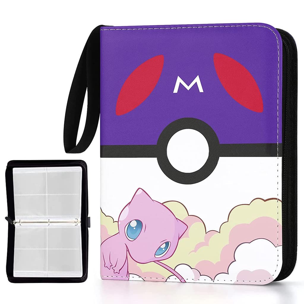 PATPAT  Poke-mon Binder, Trading Cards Collector Album for 400 Poke-mon Cards Cartoon Prints Zipper Bag Trading Card Binder Poke-mon Collection Cards Pack Bag Game Cards Case Gift for Kids Boys Girls