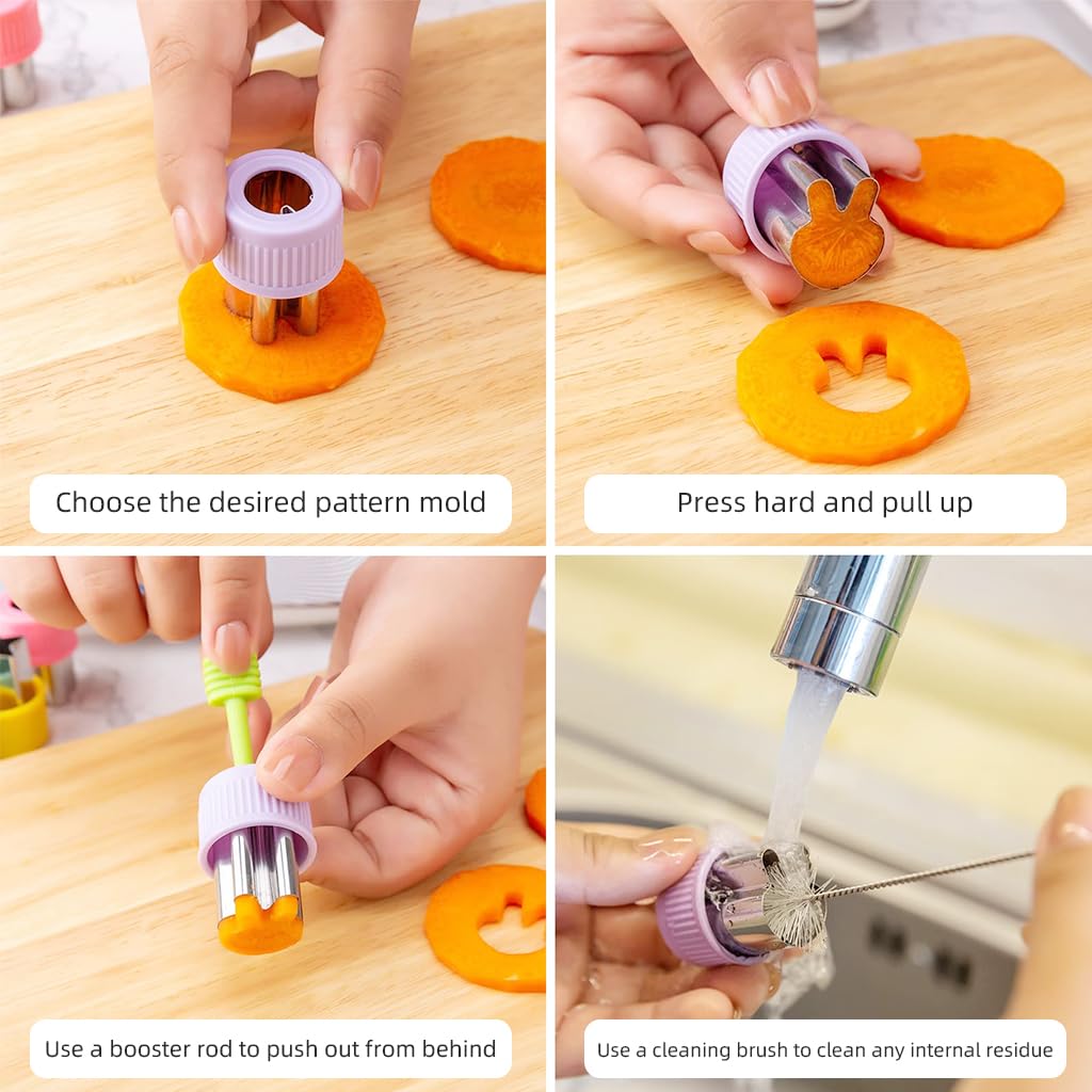 HASTHIP Cookie Cutter Shapes Set for DIY Baking with One Push Demold Tool | 24Pcs Stainless Steel and PP Moulds for Kids Snacks