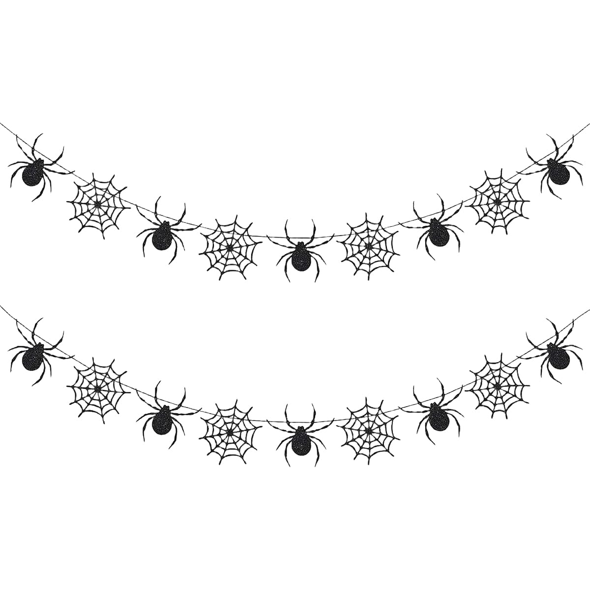 HASTHIP Halloween Wall Decoration for Room and Window with DIY Felt Spider Web Garlands | Pack of 2