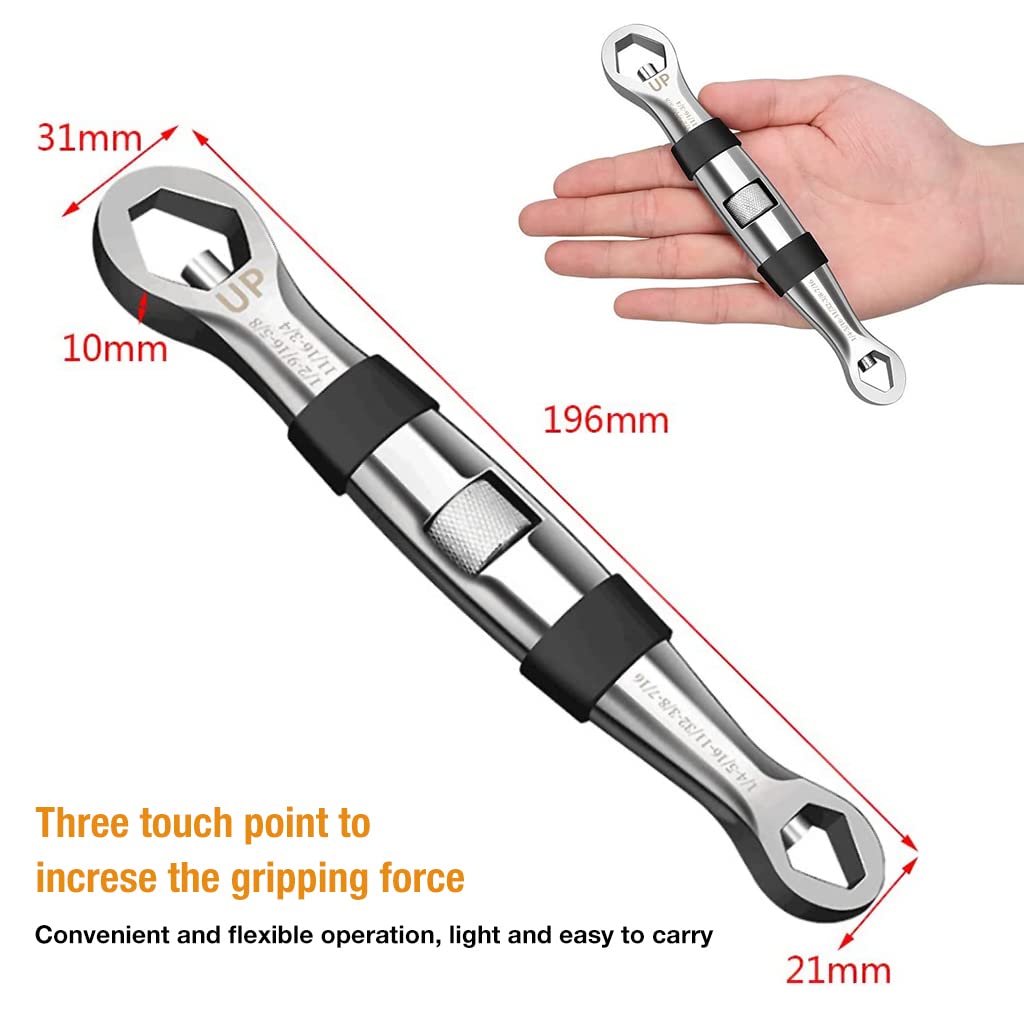 STHIRA Adjustable Spanner for Bike and Car Repair with Dual Head 7–19mm | Cr-V Steel Tool