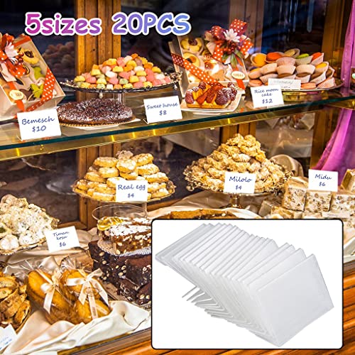 HASTHIP® 20Pcs Acrylic Stands, L Shape Acrylic Sign Display Clear Acryic Name Stand for Label Price Name Card Tag (4*7cm)