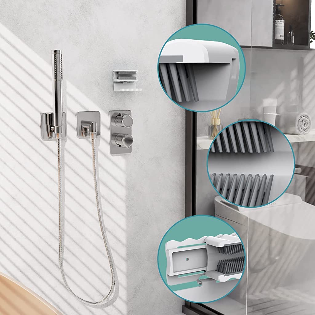 ELEPHANTBOAT Shower Hair Catcher for Bathroom Wall with Silicone Bristles | Reusable Drain Hair Trap