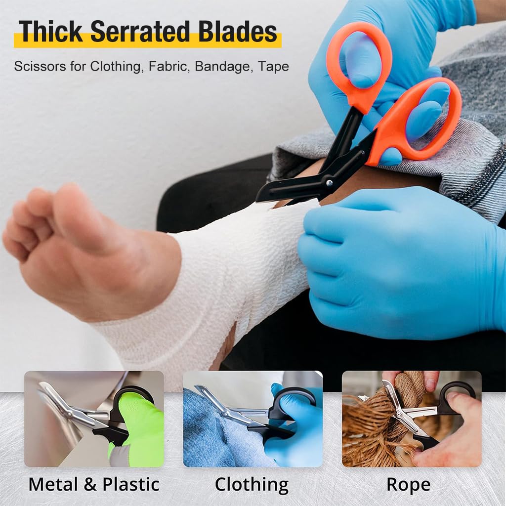 Serplex Medical Trauma Shears 7.5 Inch for Nurses featuring Blunt Tip & Non Stick Blades