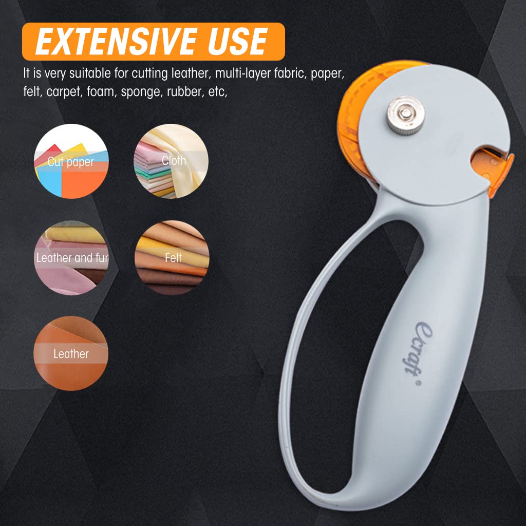 HASTHIP Fabric Cutter Roller for Sewing and Quilting with 45mm Blade and Safety Lock | Ergonomic Handle for DIY Crafting