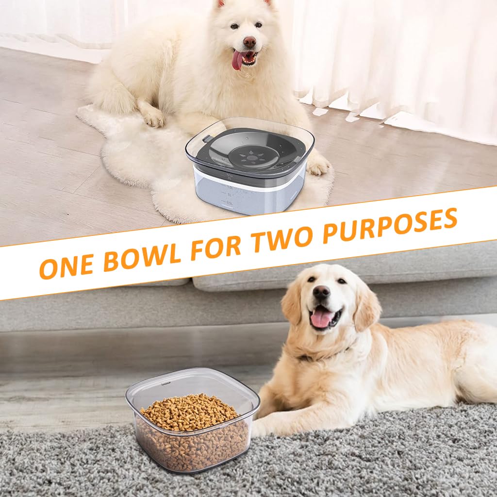 Qpets® Dog Water Bowl 2L No Spill Dog Water Bowl PP Large Capacity Water Bowl Water Dispenser for Dog Sanitary Water Bowl Drinking Bowl for Dog Cat