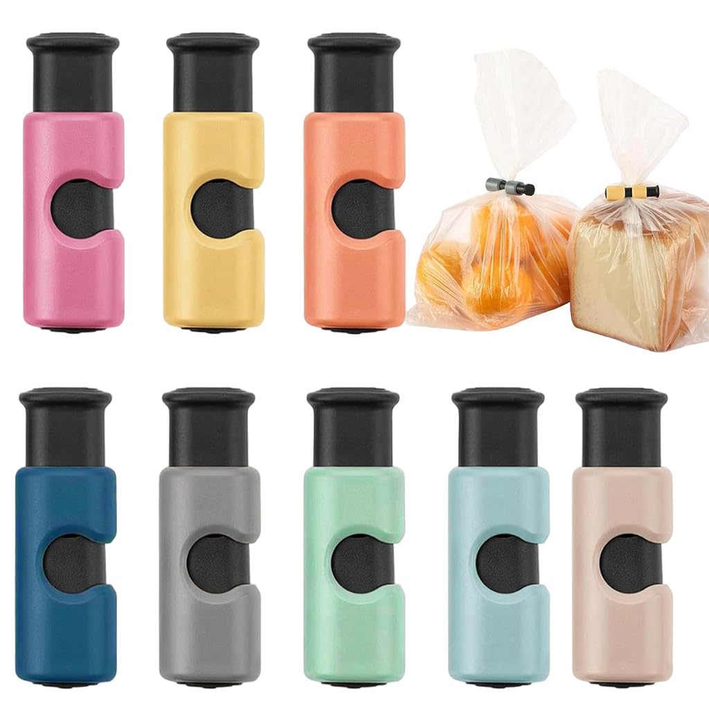 Supvox Food Bag Clips 8 Pcs for Snack Storage with Guillotine Style Seal | Colorful Spring Loaded Design