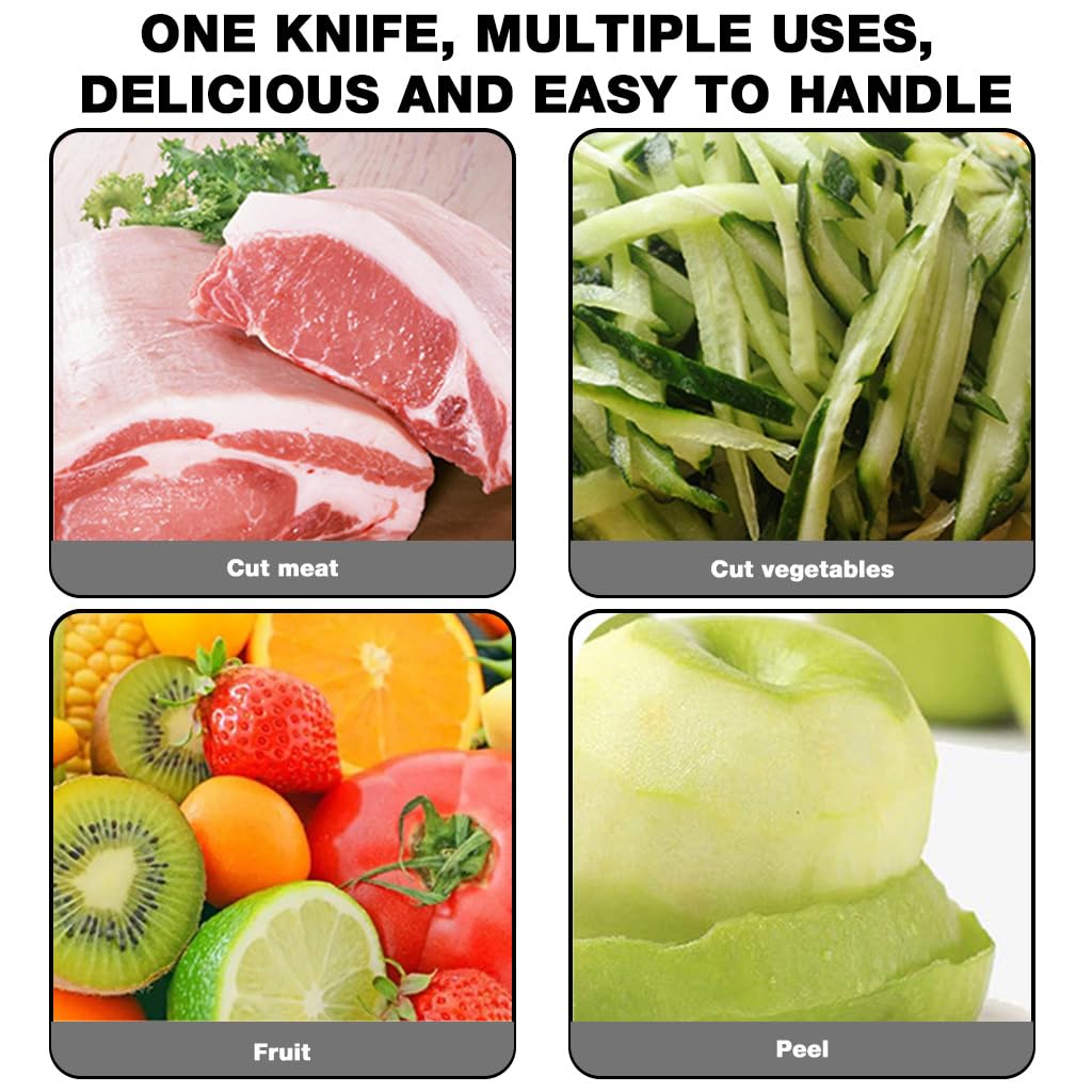 Supvox Knife Set for Kitchen with 30cm Chef Knife and Ergonomic Full Tang Handle | Stainless Steel Blades and Stylish Khaki Stand