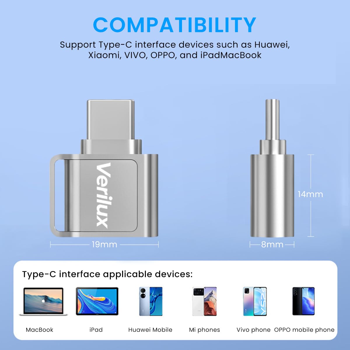 Zeitel TF Card Reader for OTG Phones featuring 480 Mbps Transfer Speed and Keychain Design