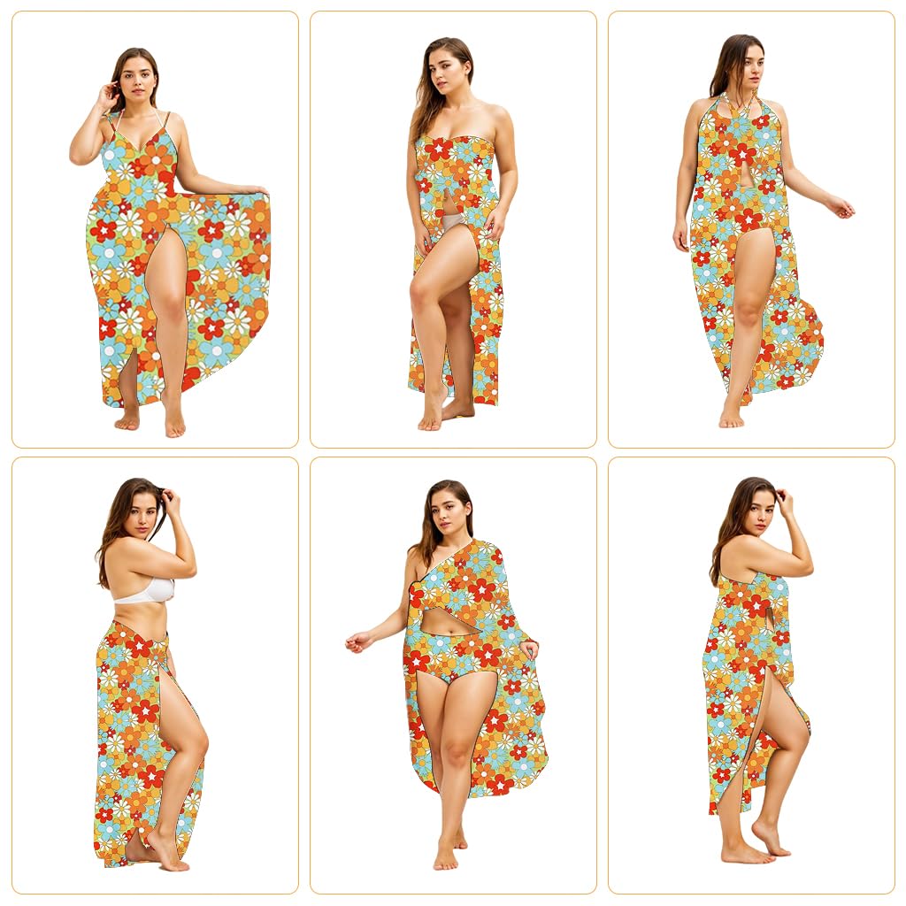 PALAY Women Beach Dress Cover Up for Summer with Quick Dry Polyester and Backless Floral Style