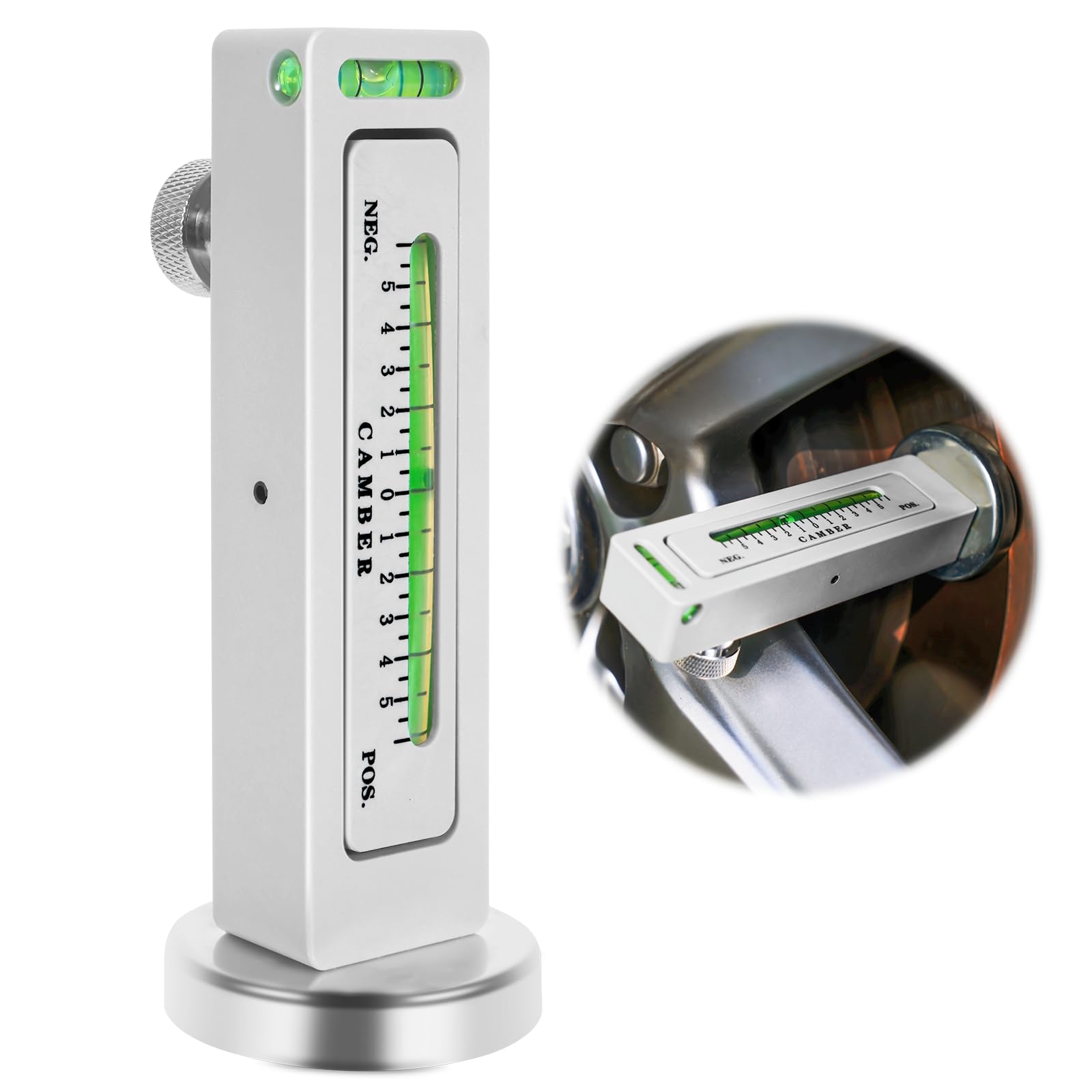 STHIRA® Magnetic Camber Gauge Aluminum Alloy Camber Alignment Gauge with Dual Bubble Level Indicators for Wheel Camber Adjustment