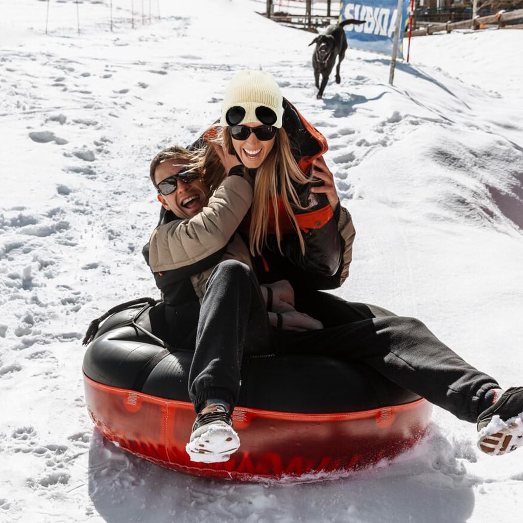 PALAY Knitted Beanie Hat for Winter Warmth with Built In Goggles in Beige | Unisex Style