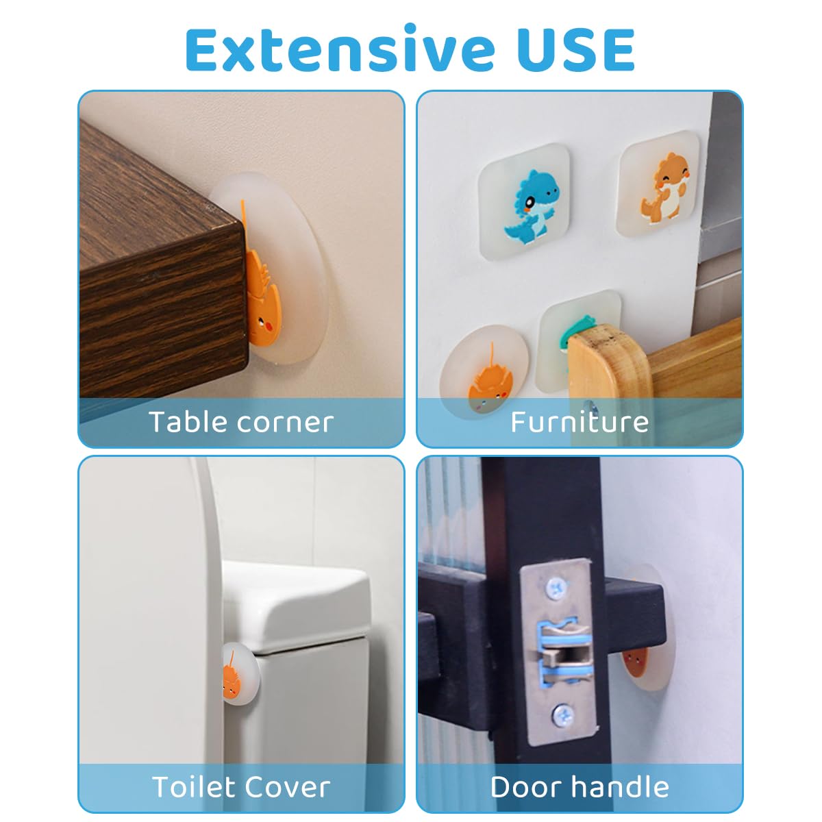 Serplex Door Handle Bumpers for Wall Protection with Self Adhesive Rubber | 6Pcs Quiet Stoppers