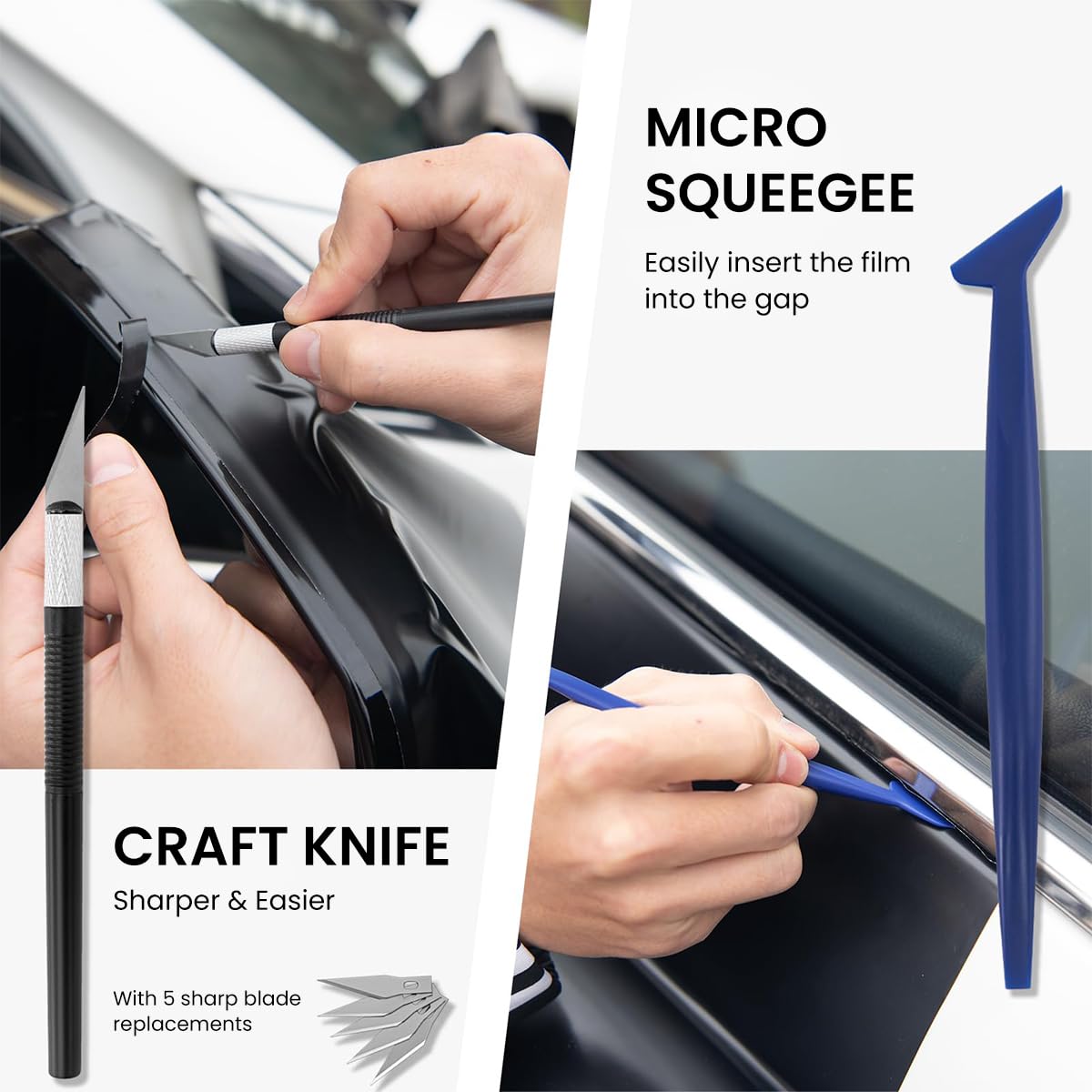 STHIRA Car Window Tint Tool Kit for Film Application with ABS Squeegees and Utility Cutter | 8 Pcs Set