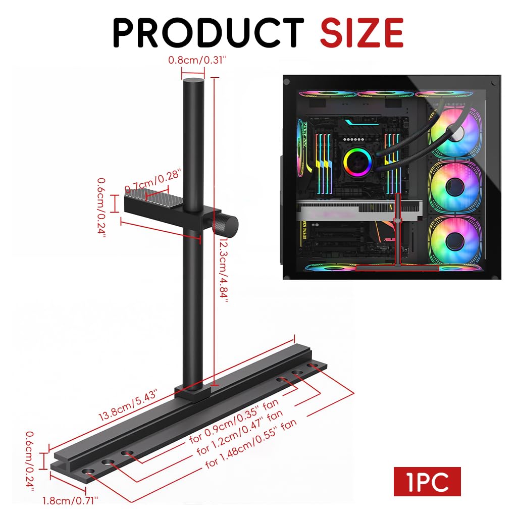 ZORBES GPU Support Bracket for Heavy Graphics Cards with Adjustable Pole and Built In Level
