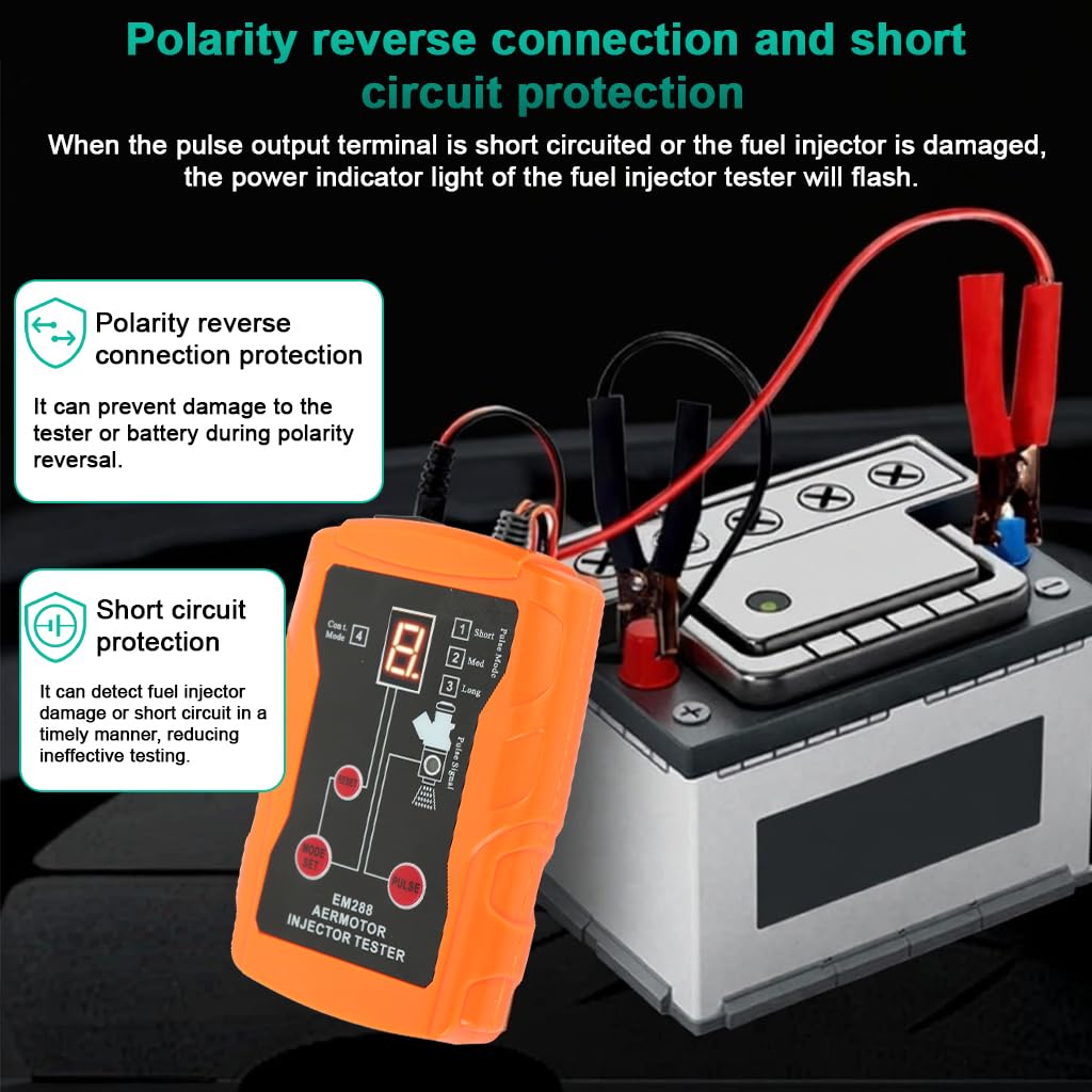 STHIRA Car Fuel Injector Tester Kit with Digital Display and Test Leads | Portable Case