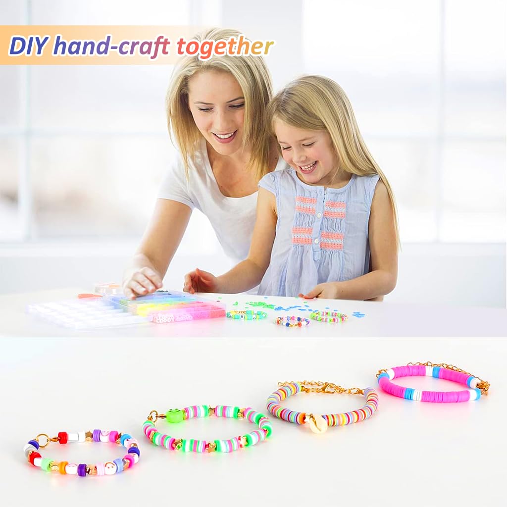 PATPAT Clay Beads Bracelet Kit for DIY Jewelry Making with 3200pcs Polymer Beads | Perfect for Kids and Girls Crafts