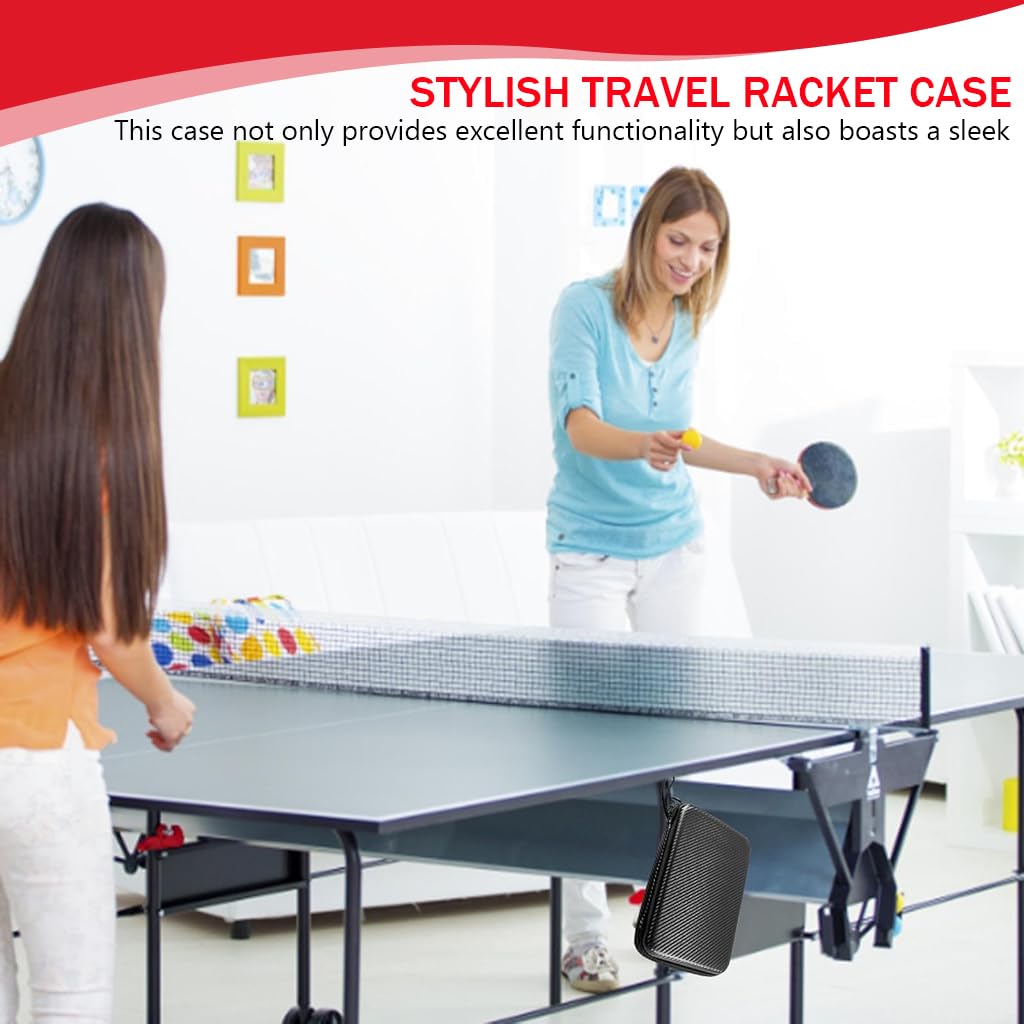 Proberos Table Tennis Paddle Case for Travel with Mesh Pocket and Hand Strap 29x19.5x5cm
