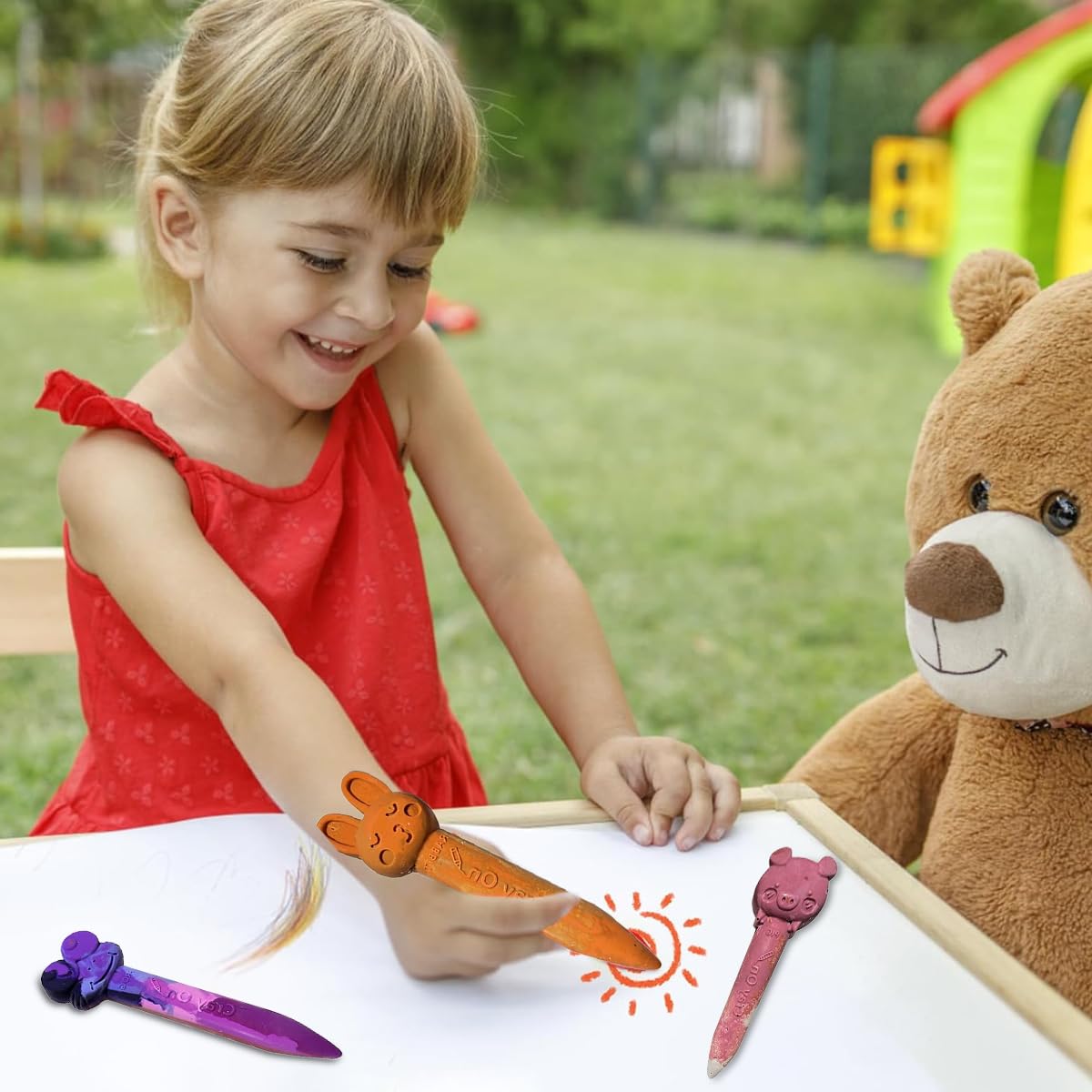 HASTHIP Crayon Mold for DIY Crafts with Six Cavity 3D Design in Flexible Silicone | Kids Art