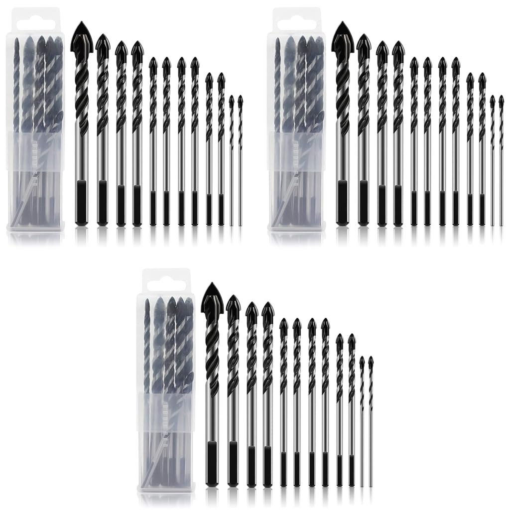 Serplex Drill Bits Set for Concrete and Masonry with Spiral Blade Design 36PCS | Carbide Tip