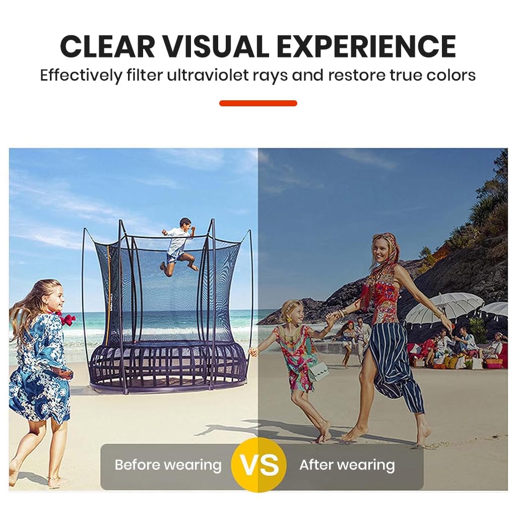 PROBEROS Polarized Sunglasses for Men and Women with UV400 Lens Protection | Full Rim Square Frame and Case