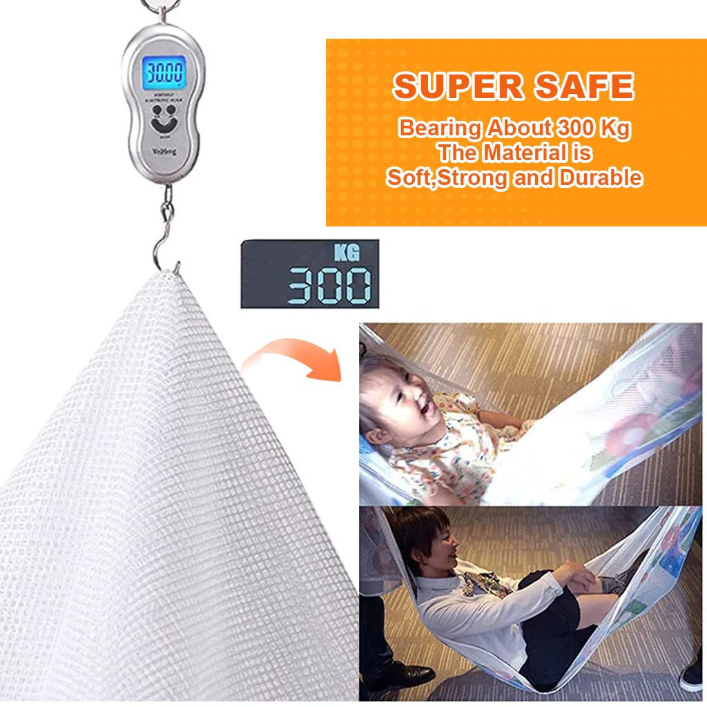 SNOWIE SOFT Baby Safety Net Guard for Stairs and Balcony with 75 Zip Ties | 19.6 ft x 27.1 in Thick Polyester Mesh